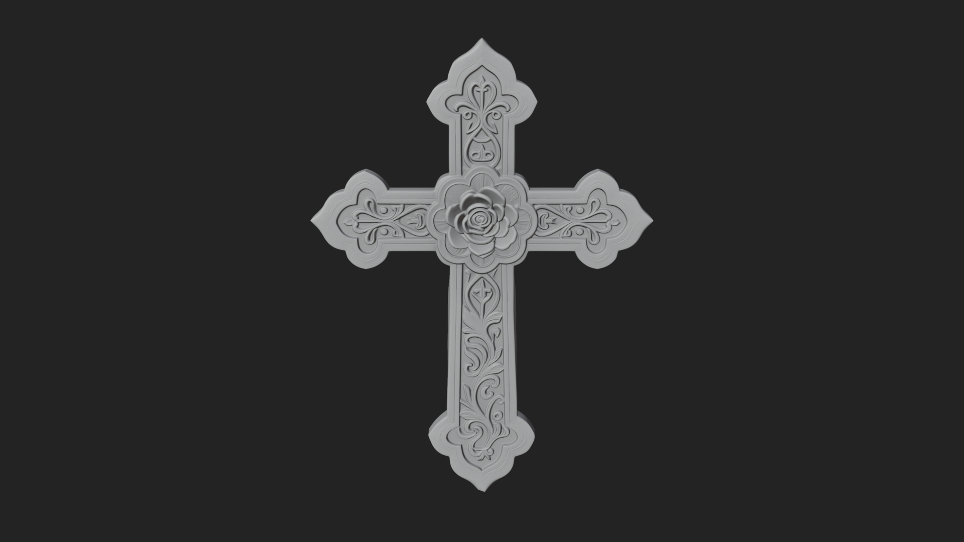 Carved Relief Wall Cross Design 135 3D Print Model 3D Model