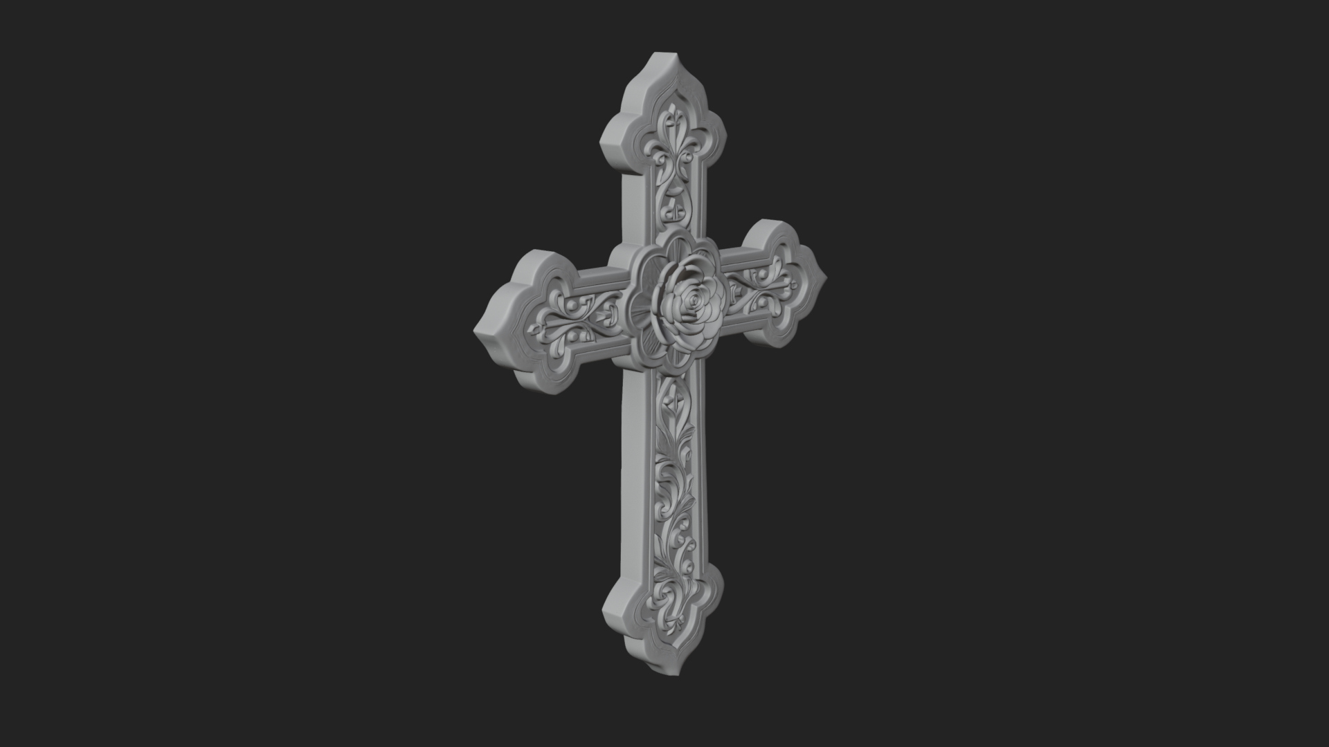 Carved Relief Wall Cross Design 135 3D Print Model 3D Model