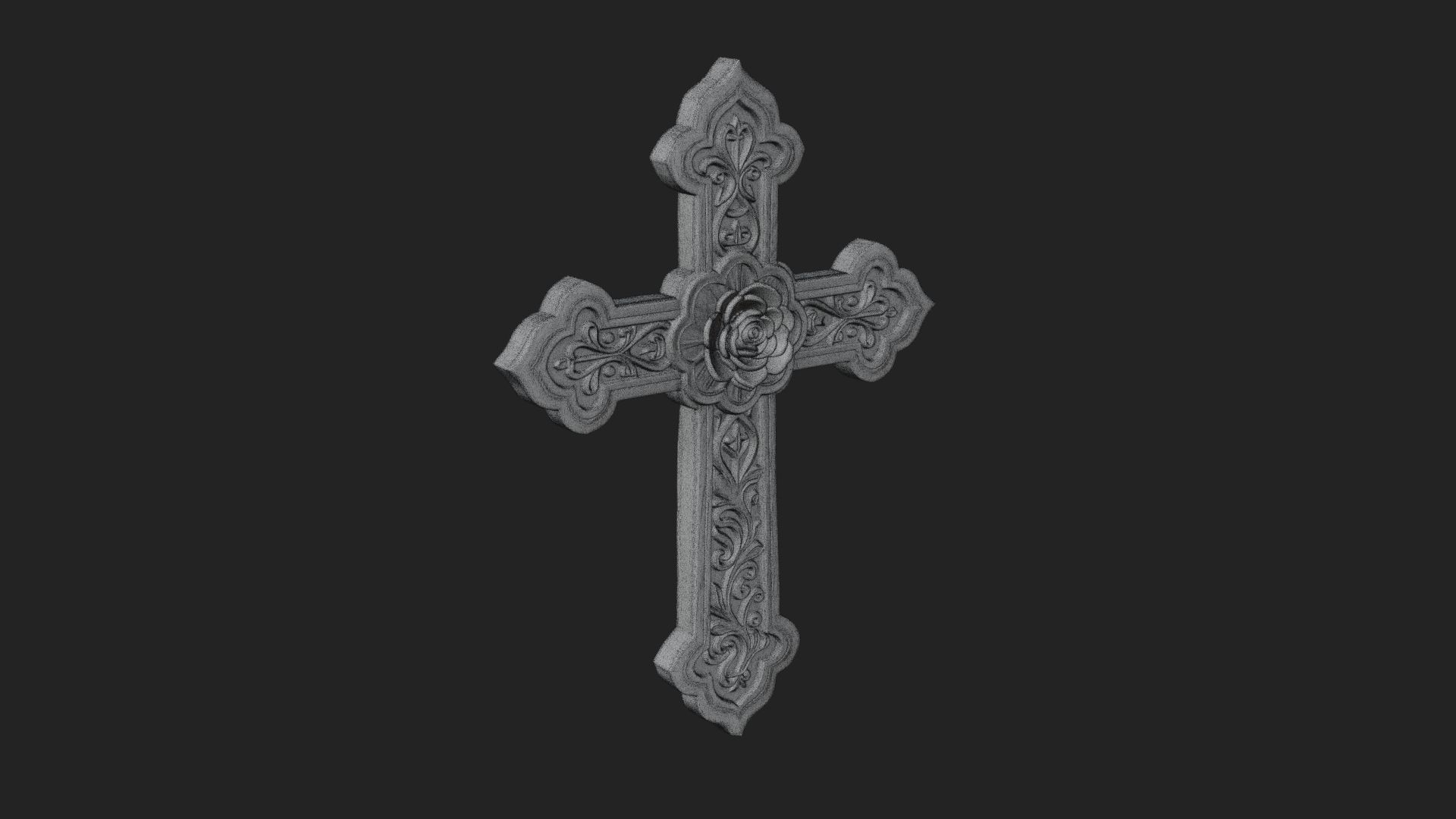 Carved Relief Wall Cross Design 135 3D Print Model 3D Model