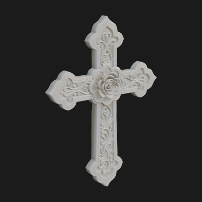 Carved Relief Wall Cross Design 135 3D Print Model
