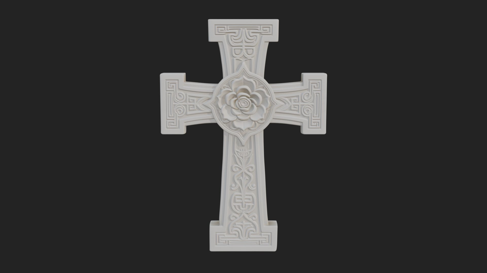 Carved Relief Wall Cross Design 136 3D Print Model 3D Model