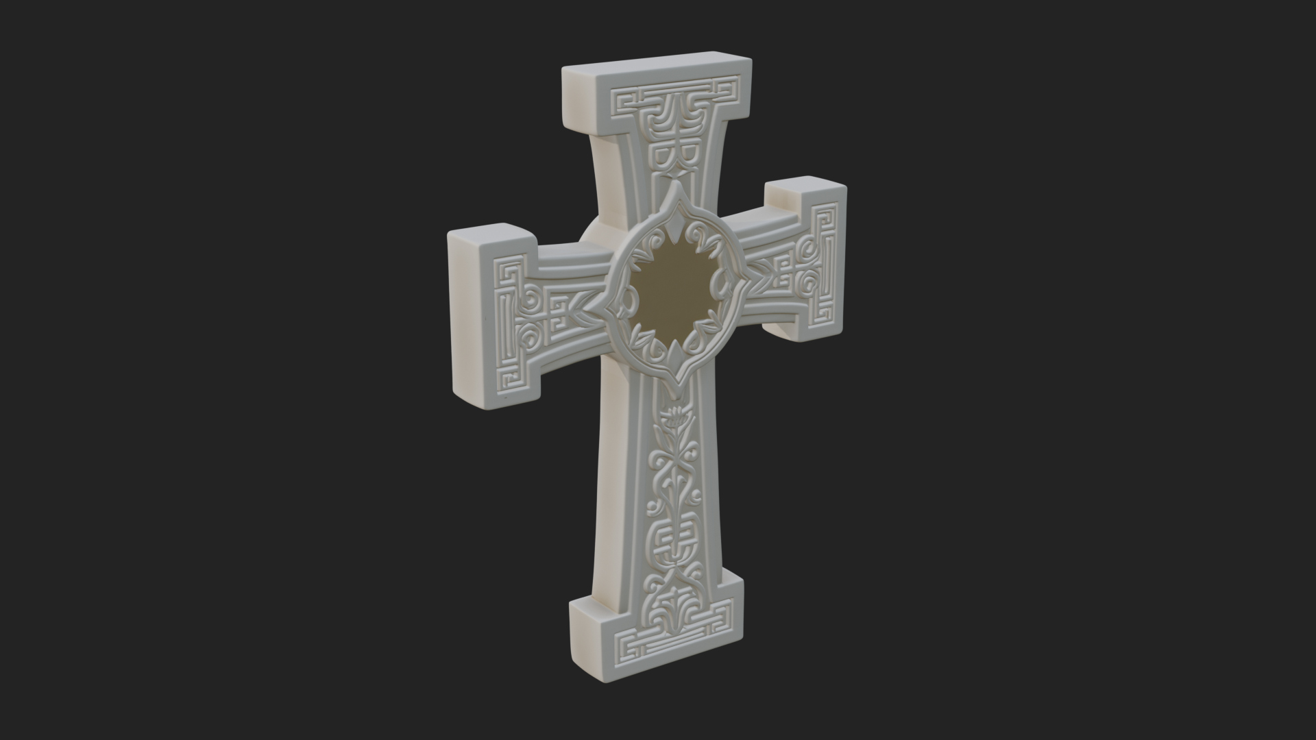 Carved Relief Wall Cross Design 136 3D Print Model 3D Model