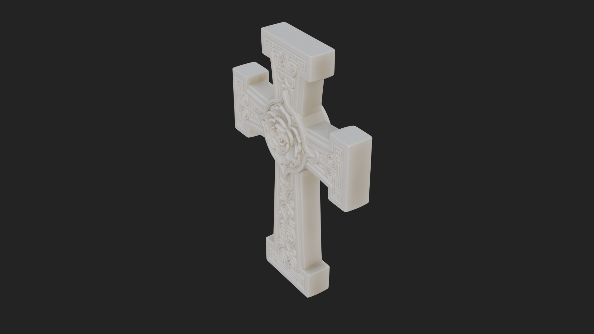 Carved Relief Wall Cross Design 136 3D Print Model 3D Model