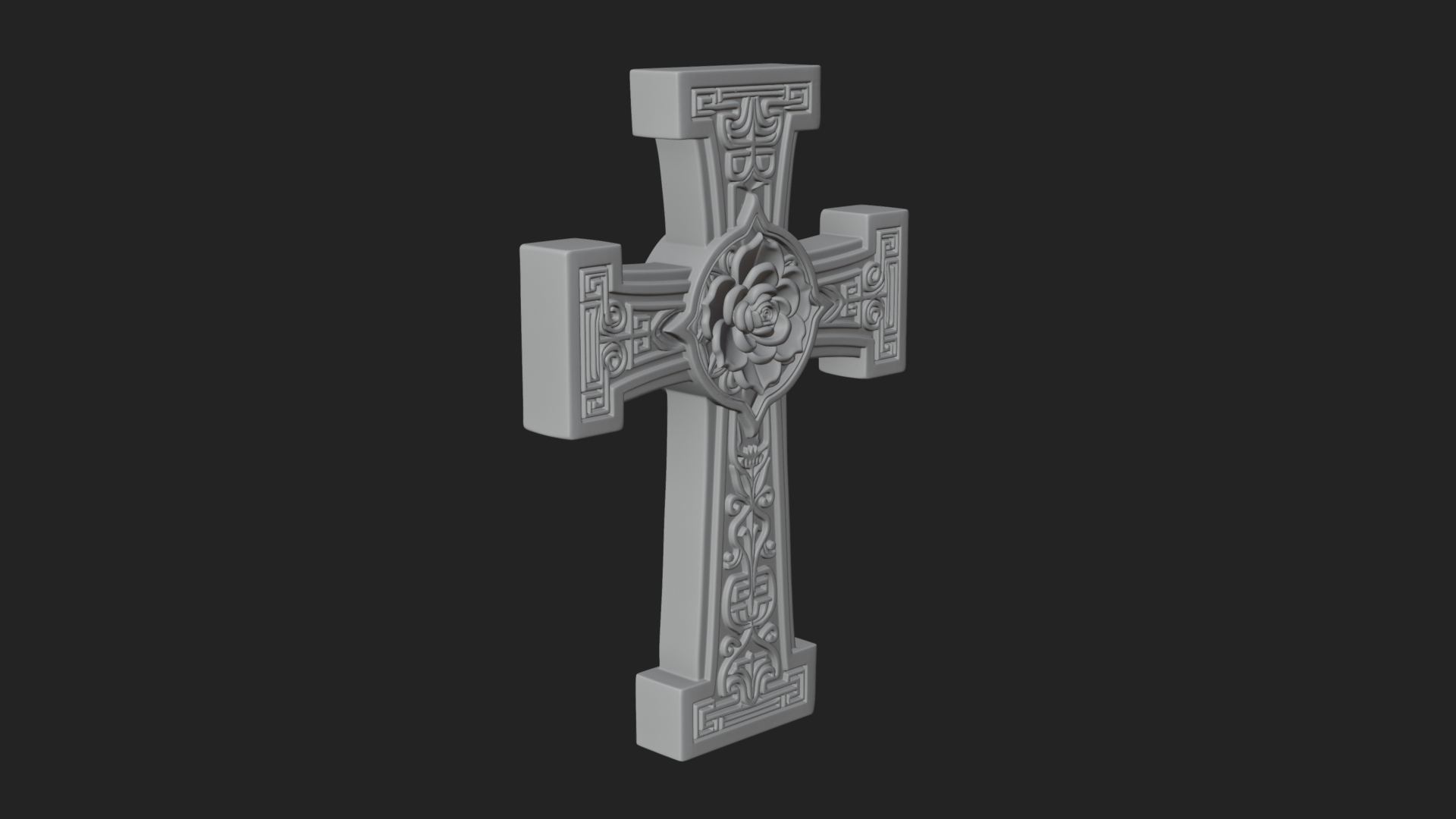 Carved Relief Wall Cross Design 136 3D Print Model 3D Model