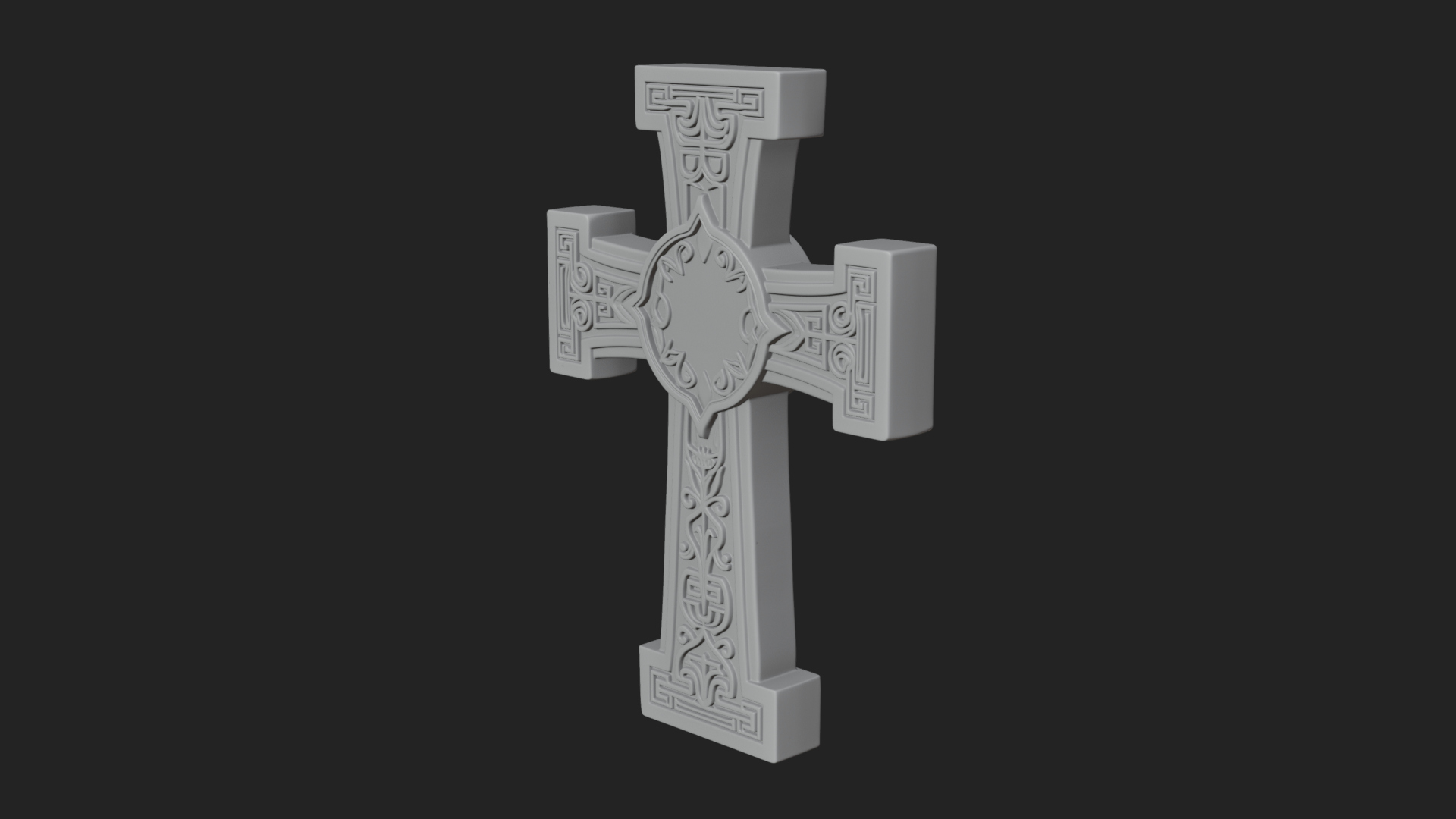 Carved Relief Wall Cross Design 136 3D Print Model 3D Model