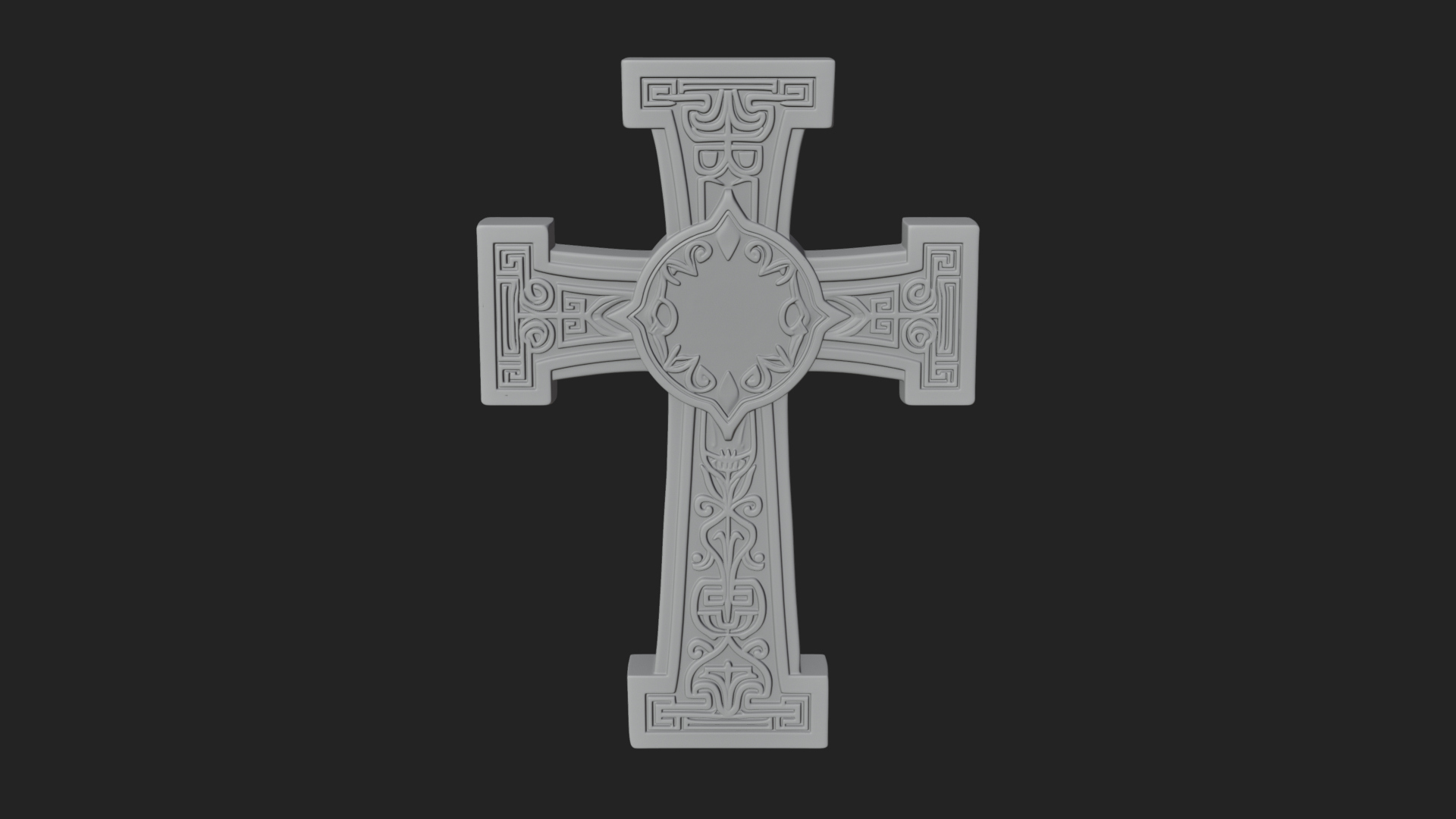 Carved Relief Wall Cross Design 136 3D Print Model 3D Model