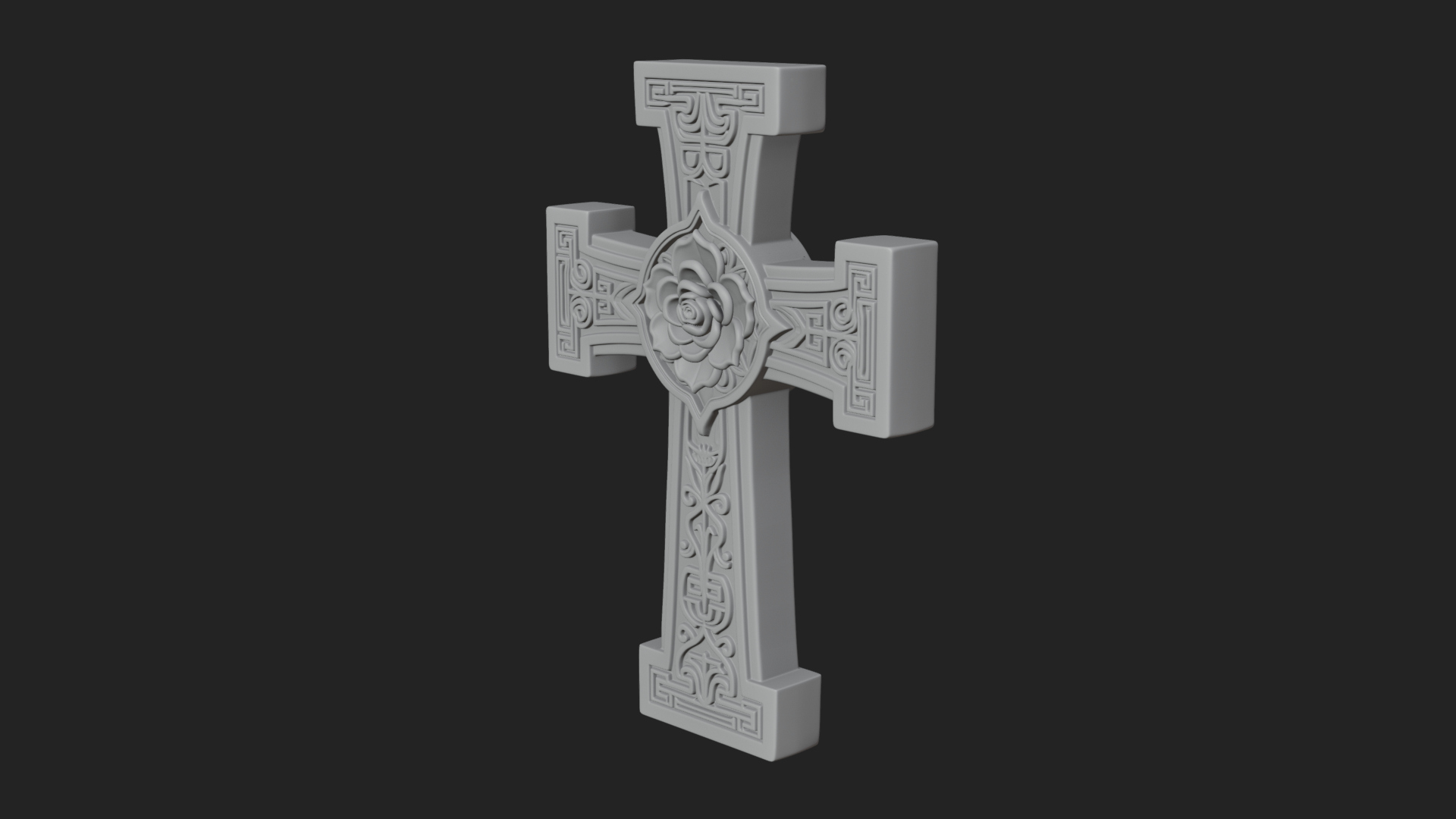 Carved Relief Wall Cross Design 136 3D Print Model 3D Model