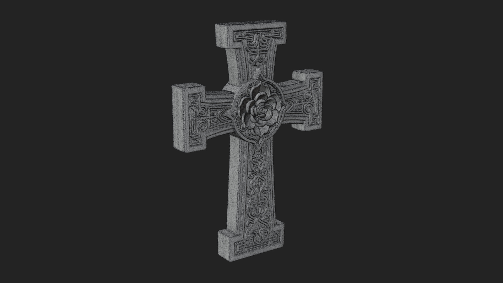 Carved Relief Wall Cross Design 136 3D Print Model 3D Model