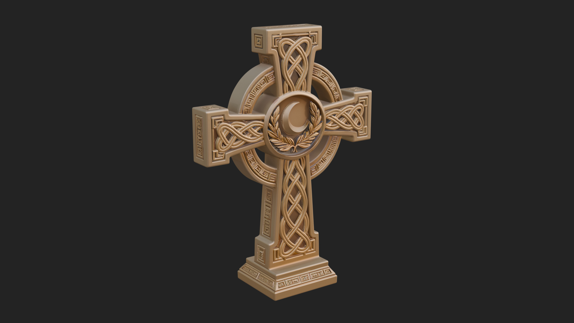 Carved Relief Wall Cross Design 137 3D Print Model 3D Model