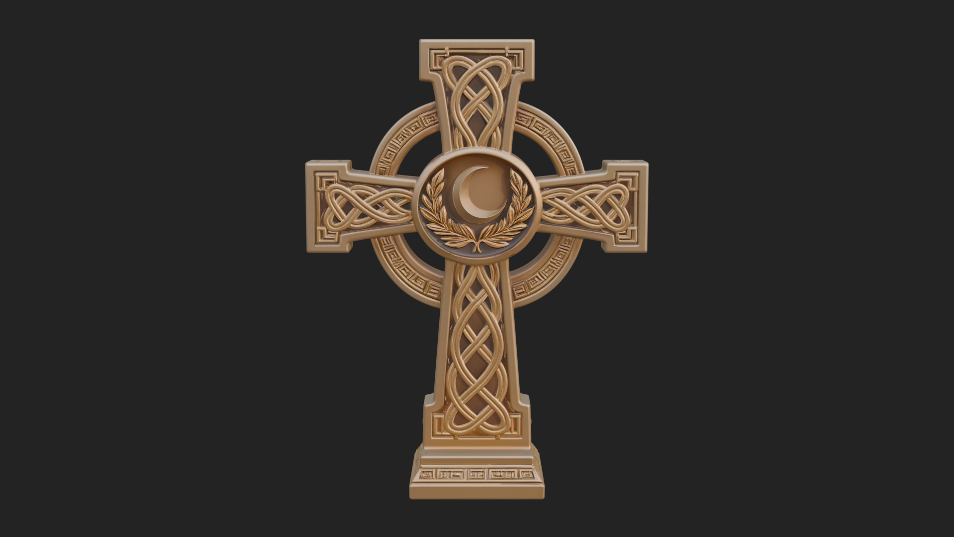 Carved Relief Wall Cross Design 137 3D Print Model 3D Model