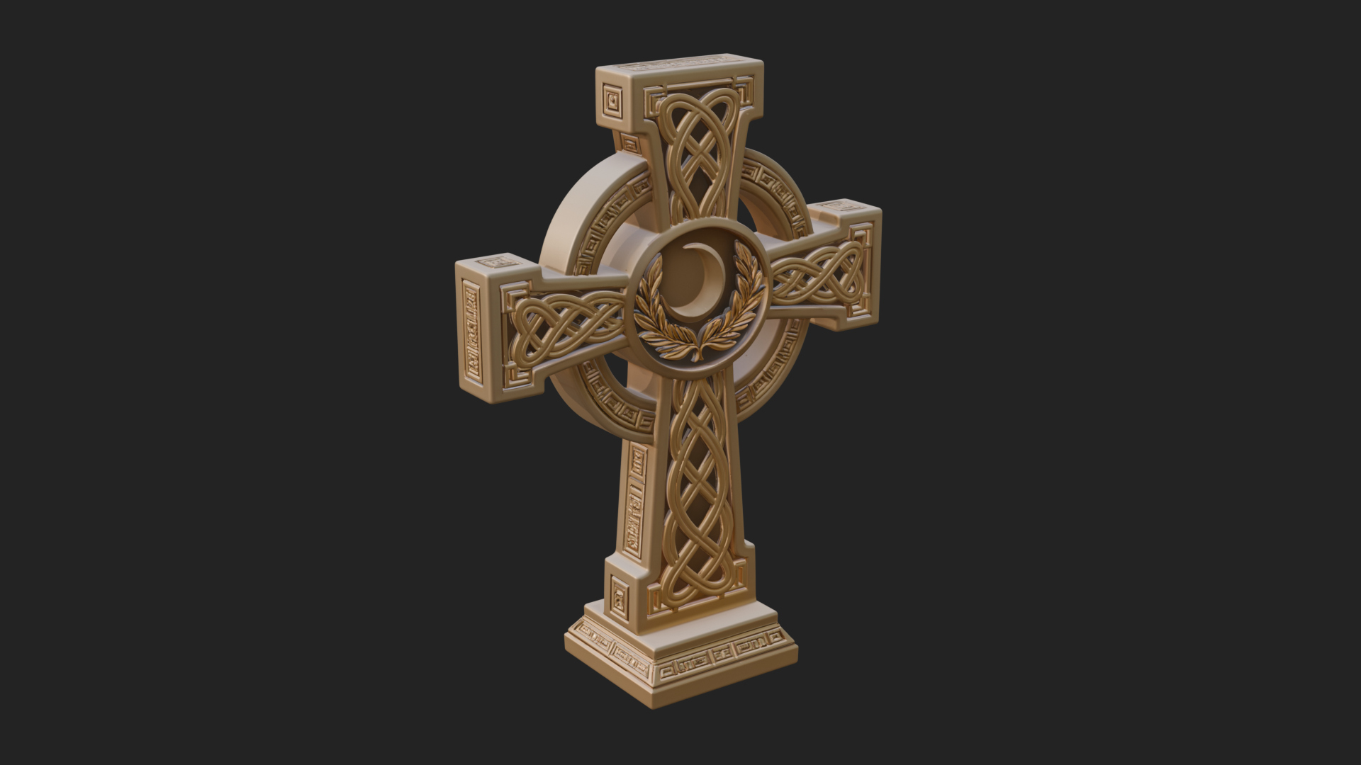 Carved Relief Wall Cross Design 137 3D Print Model 3D Model