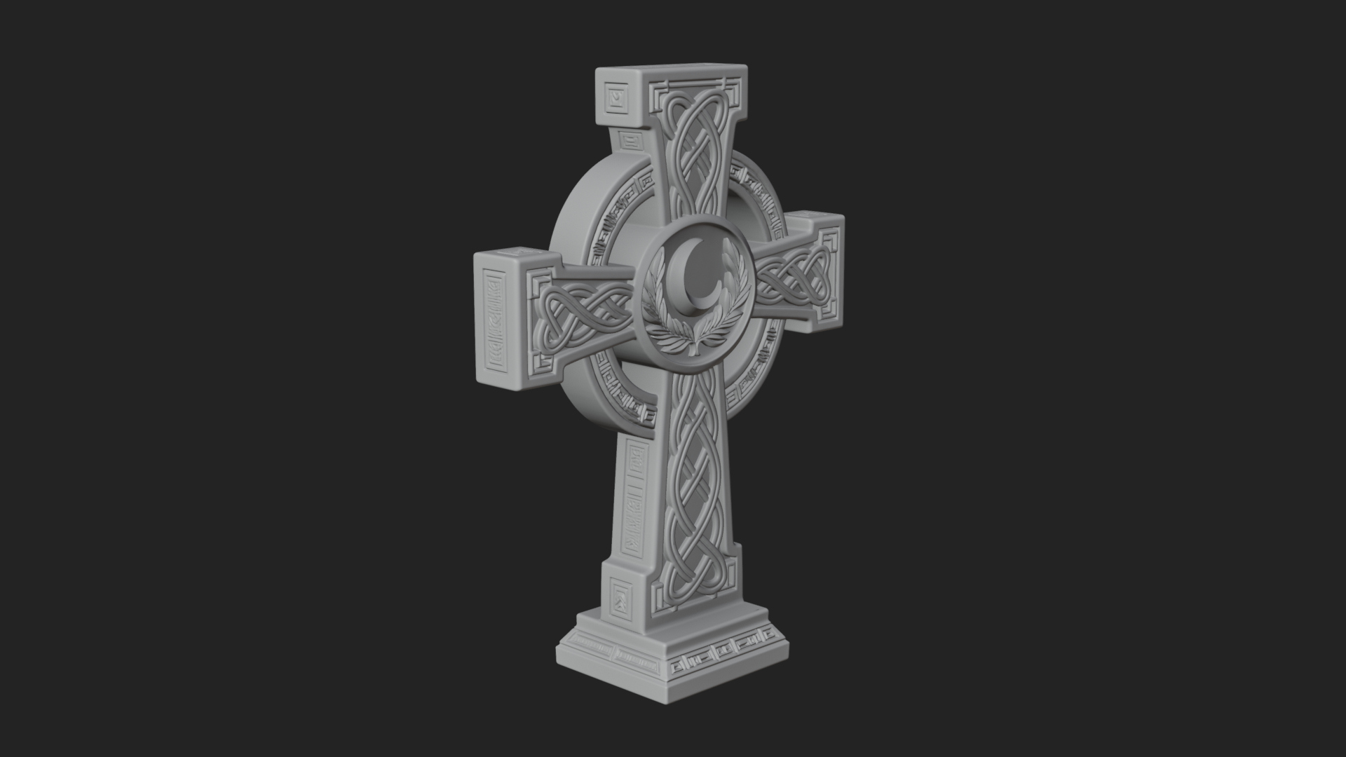 Carved Relief Wall Cross Design 137 3D Print Model 3D Model