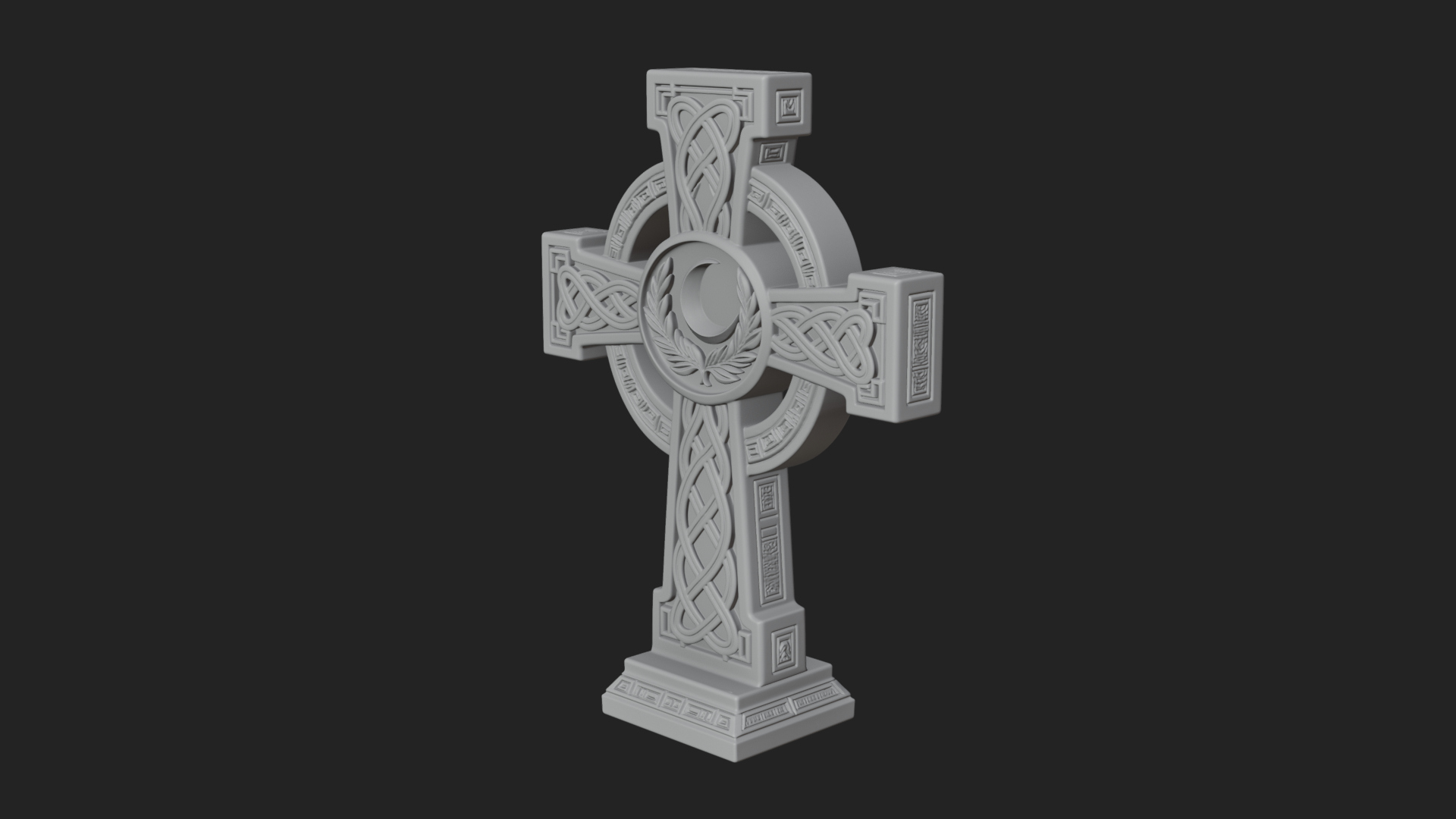 Carved Relief Wall Cross Design 137 3D Print Model 3D Model