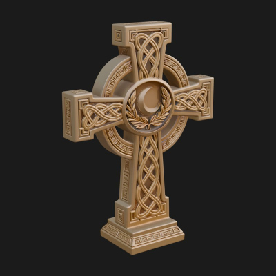 Carved Relief Wall Cross Design 137 3D Print Model