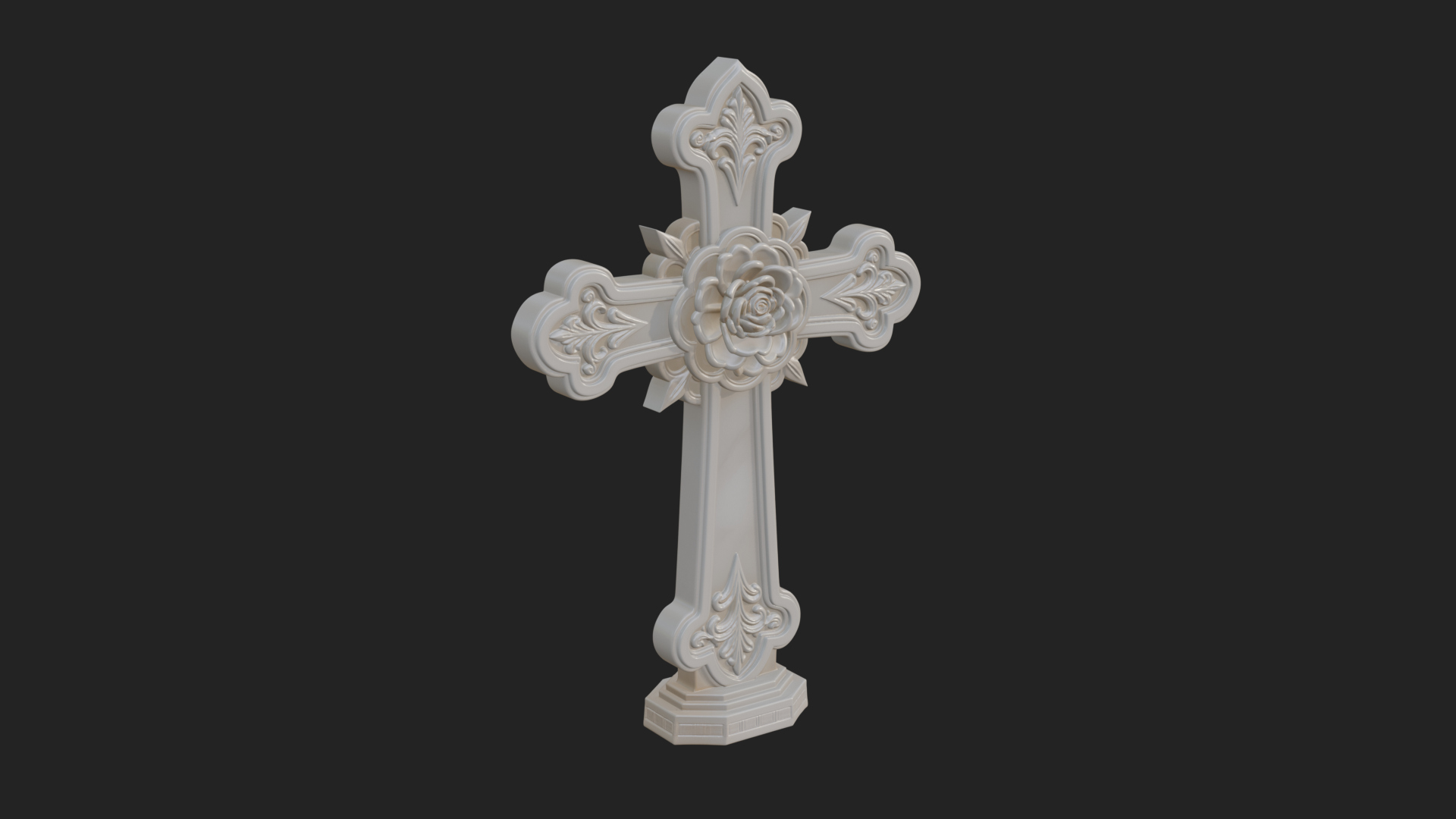 Carved Relief Wall Cross Design 138 3D Print Model 3D Model