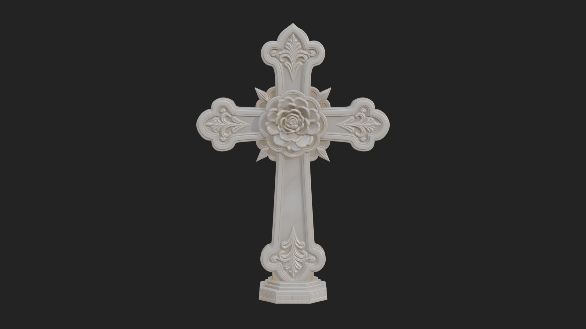 Carved Relief Wall Cross Design 138 3D Print Model 3D Model