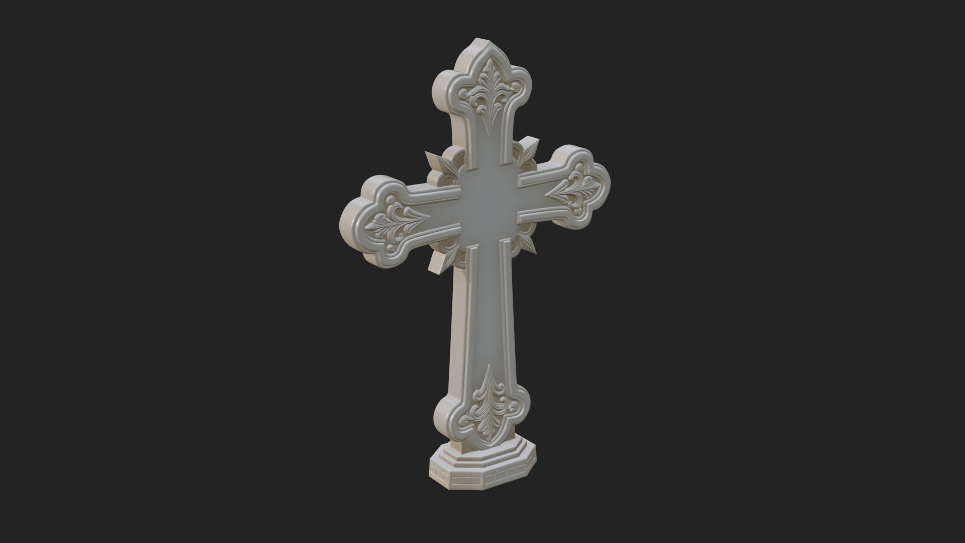 Carved Relief Wall Cross Design 138 3D Print Model 3D Model