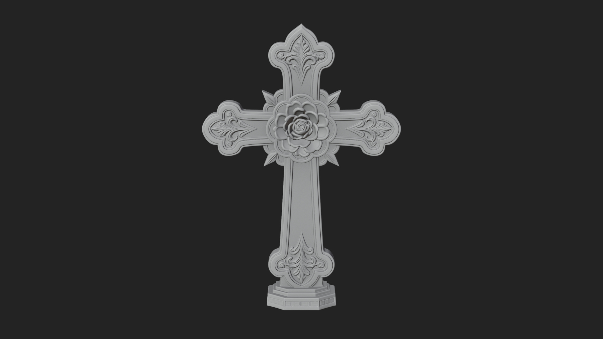 Carved Relief Wall Cross Design 138 3D Print Model 3D Model