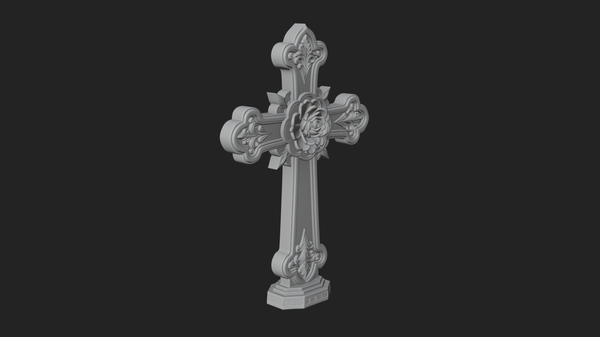 Carved Relief Wall Cross Design 138 3D Print Model 3D Model