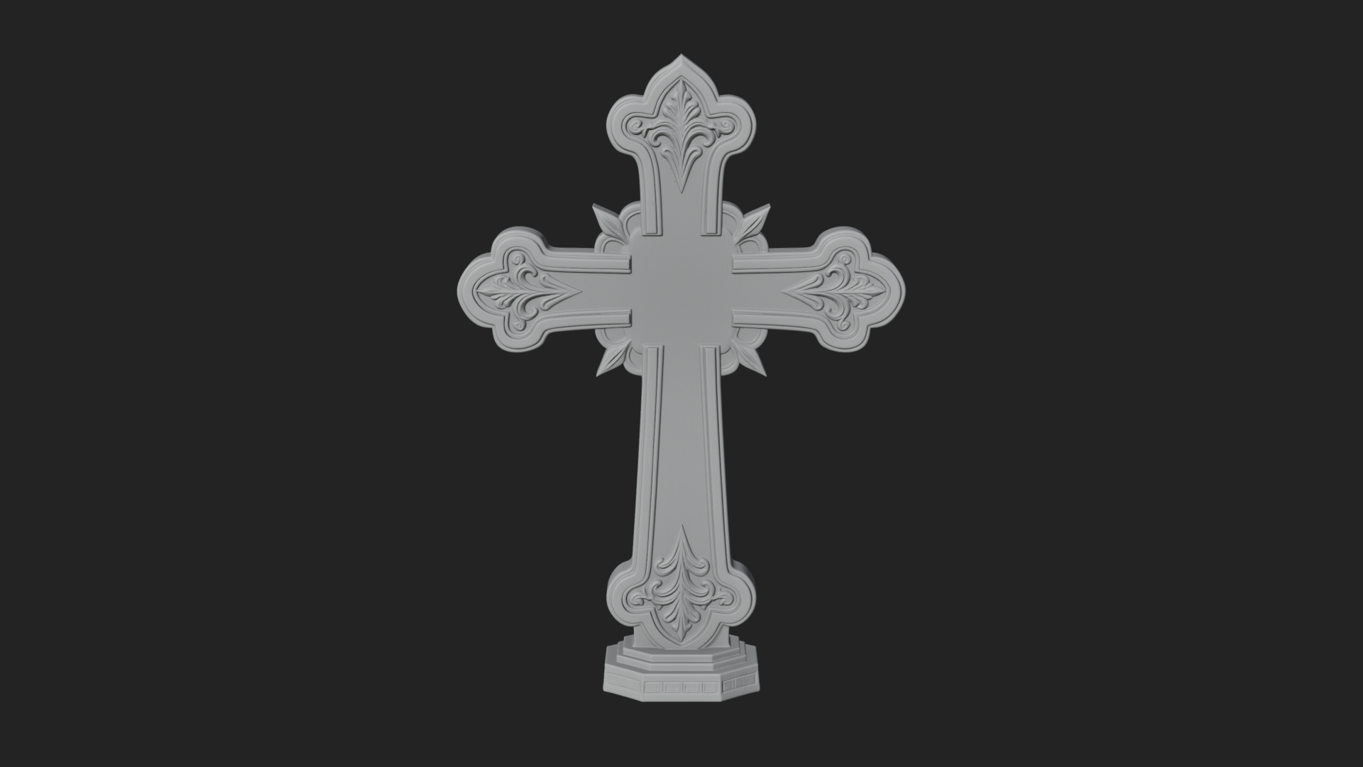 Carved Relief Wall Cross Design 138 3D Print Model 3D Model