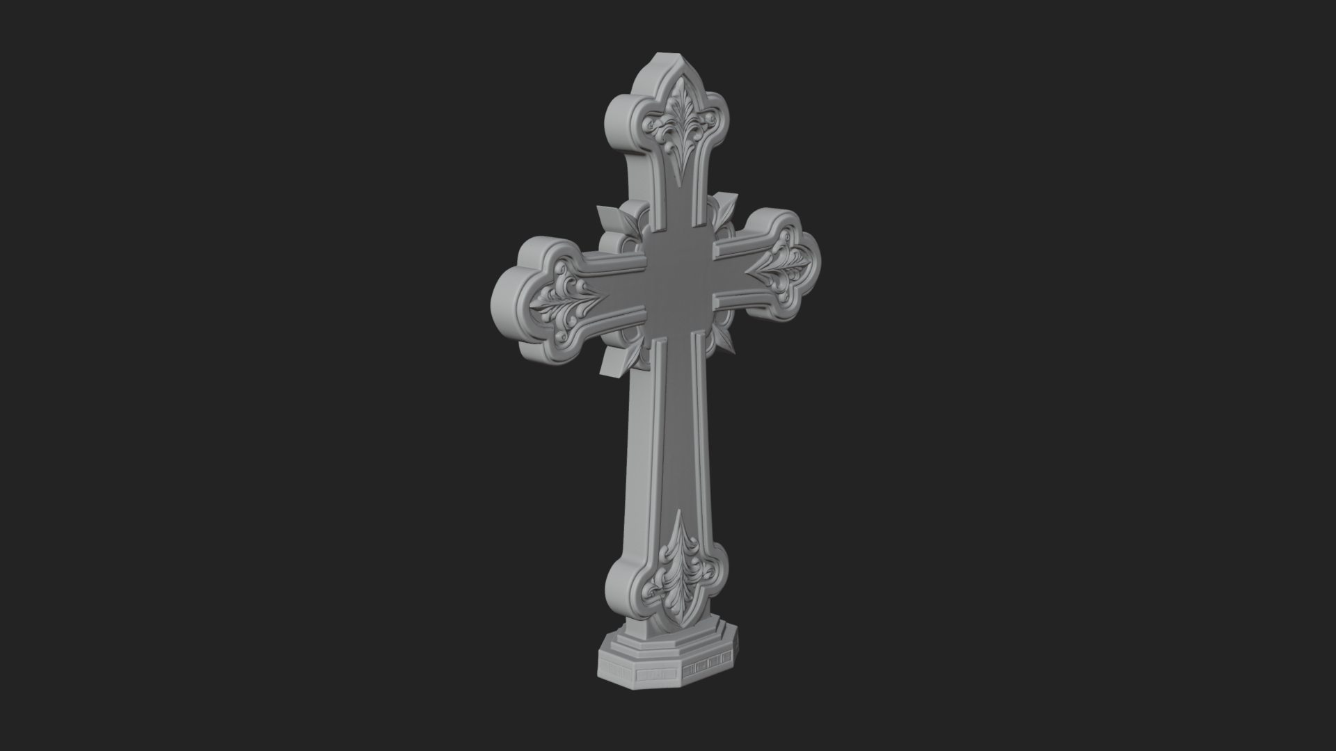 Carved Relief Wall Cross Design 138 3D Print Model 3D Model