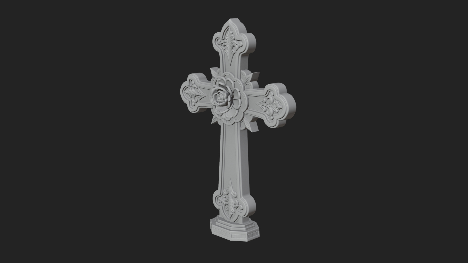 Carved Relief Wall Cross Design 138 3D Print Model 3D Model