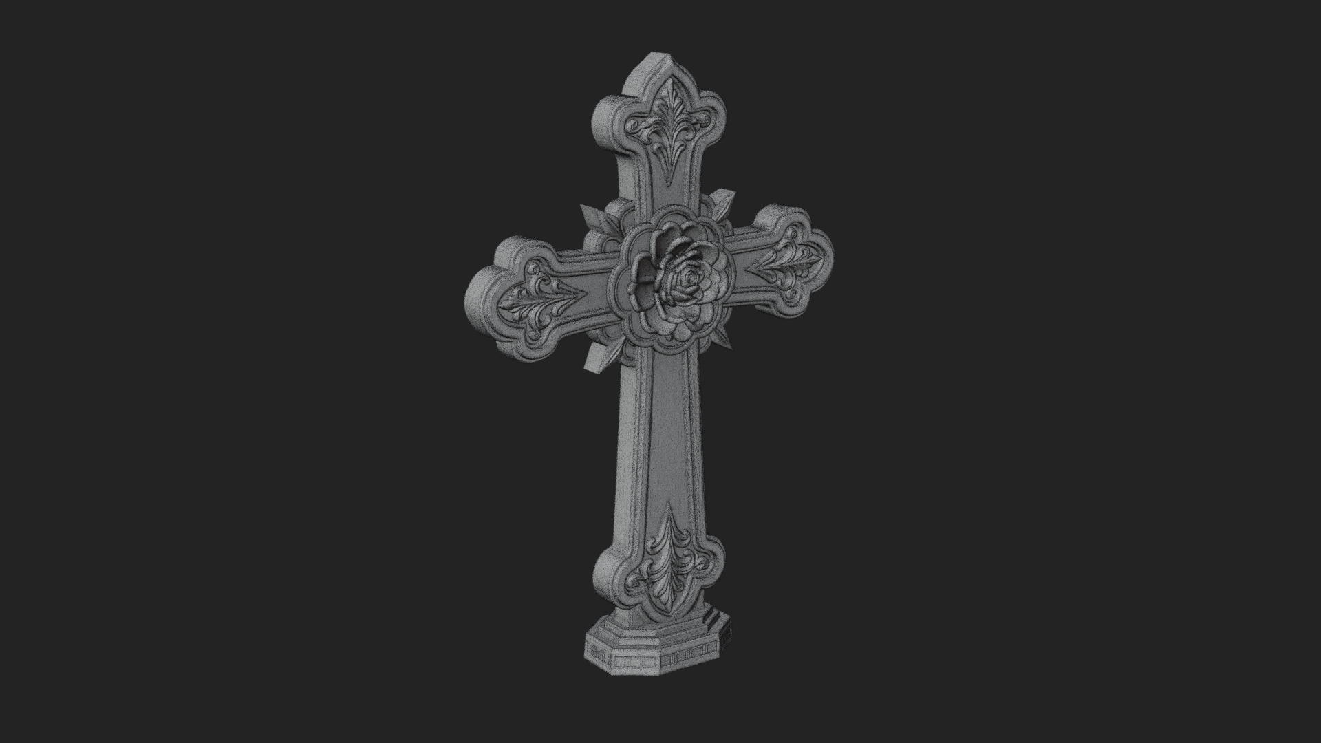 Carved Relief Wall Cross Design 138 3D Print Model 3D Model