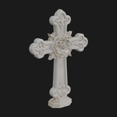 Carved Relief Wall Cross Design 138 3D Print Model