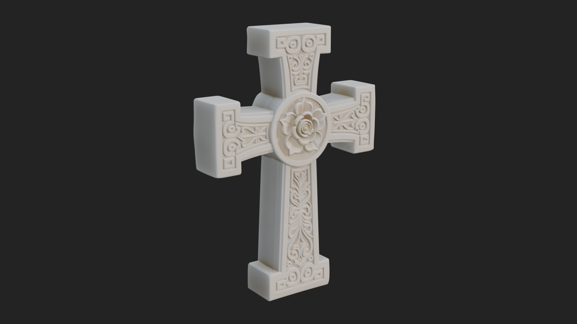Carved Relief Wall Cross Design 139 3D Print Model 3D Model