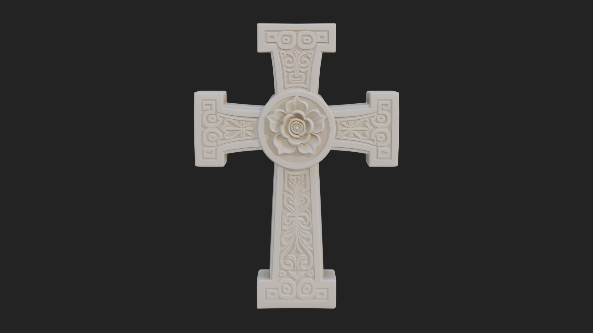 Carved Relief Wall Cross Design 139 3D Print Model 3D Model