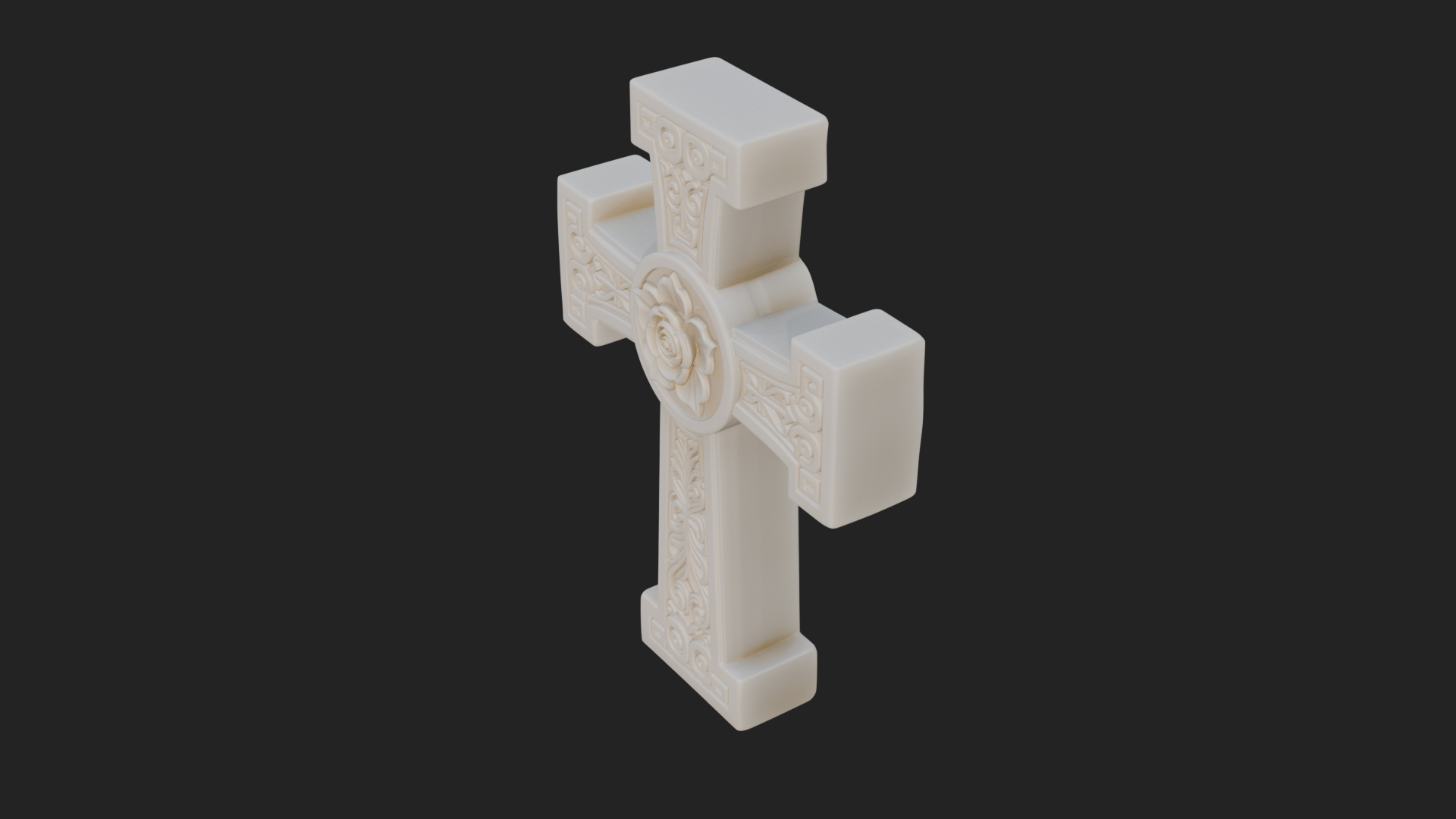 Carved Relief Wall Cross Design 139 3D Print Model 3D Model