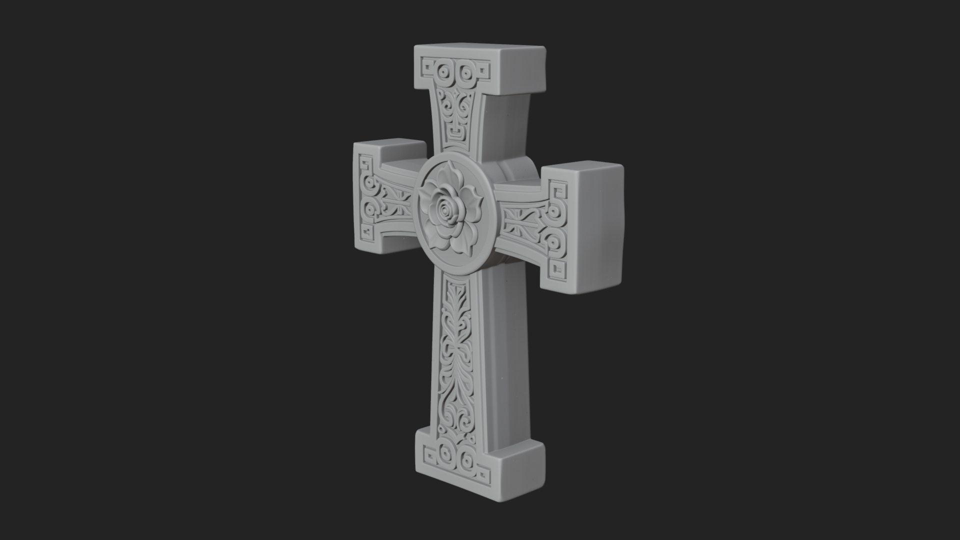 Carved Relief Wall Cross Design 139 3D Print Model 3D Model