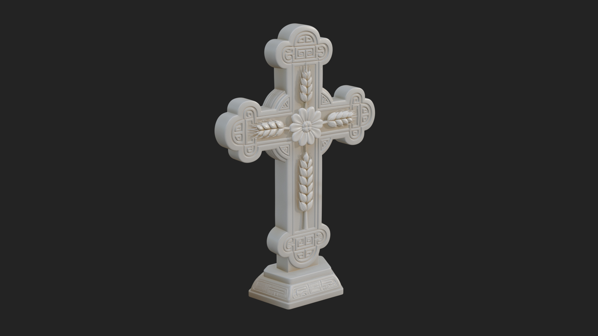 Carved Relief Wall Cross Design 14 3D Print Model 3D Model
