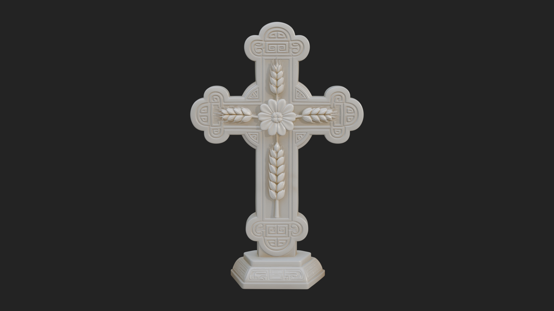 Carved Relief Wall Cross Design 14 3D Print Model 3D Model