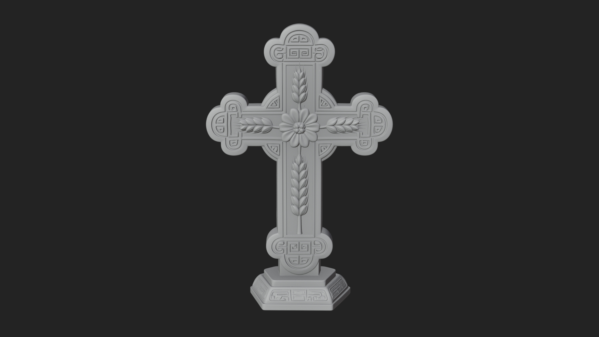 Carved Relief Wall Cross Design 14 3D Print Model 3D Model