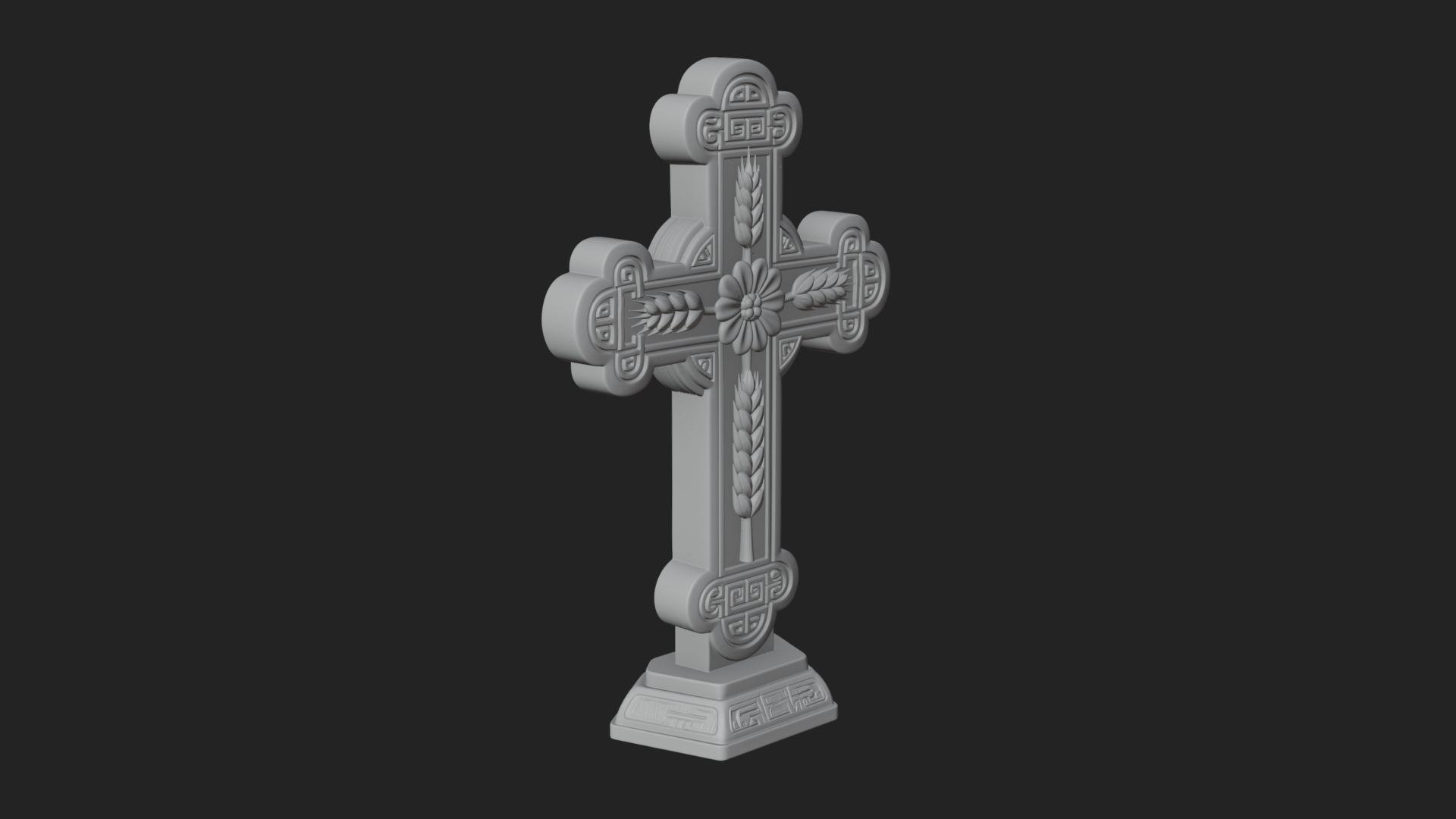 Carved Relief Wall Cross Design 14 3D Print Model 3D Model