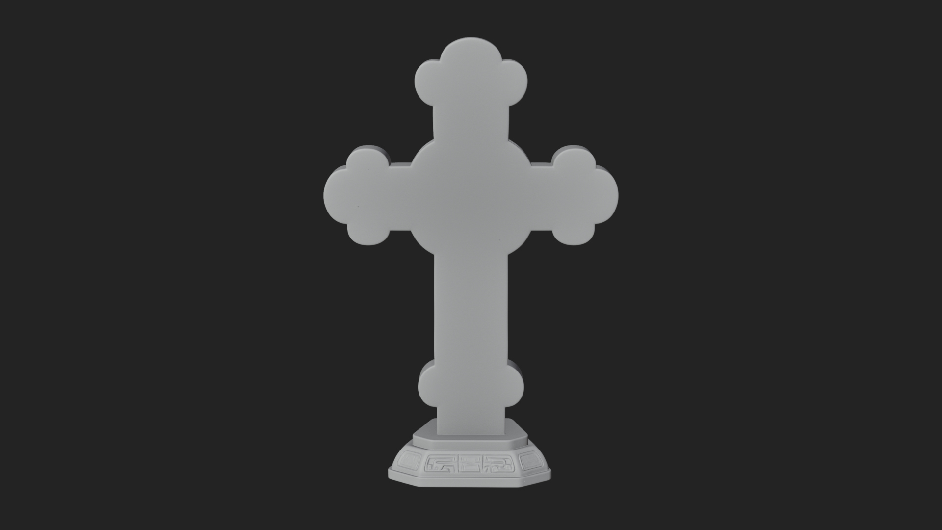Carved Relief Wall Cross Design 14 3D Print Model 3D Model