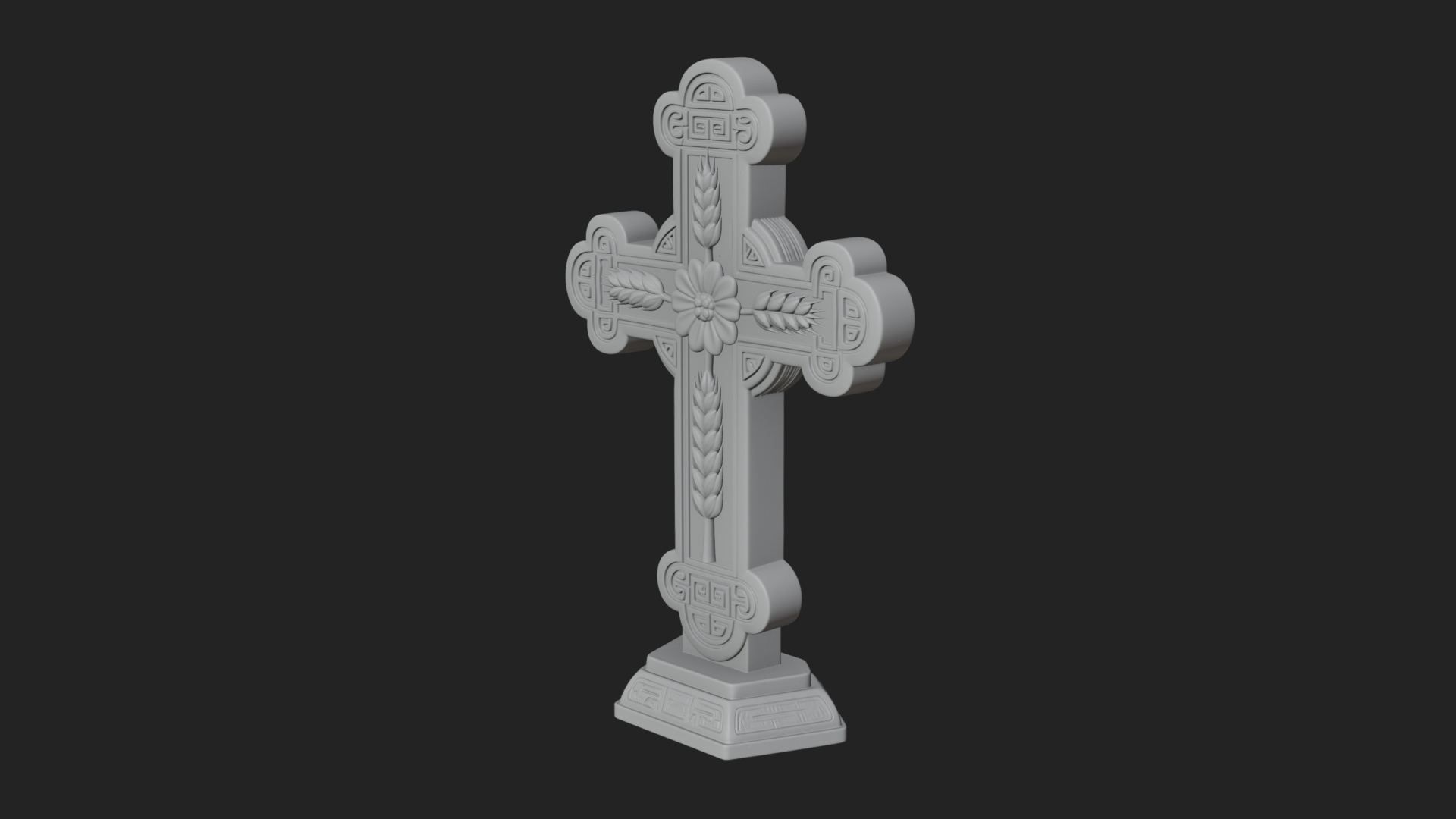 Carved Relief Wall Cross Design 14 3D Print Model 3D Model