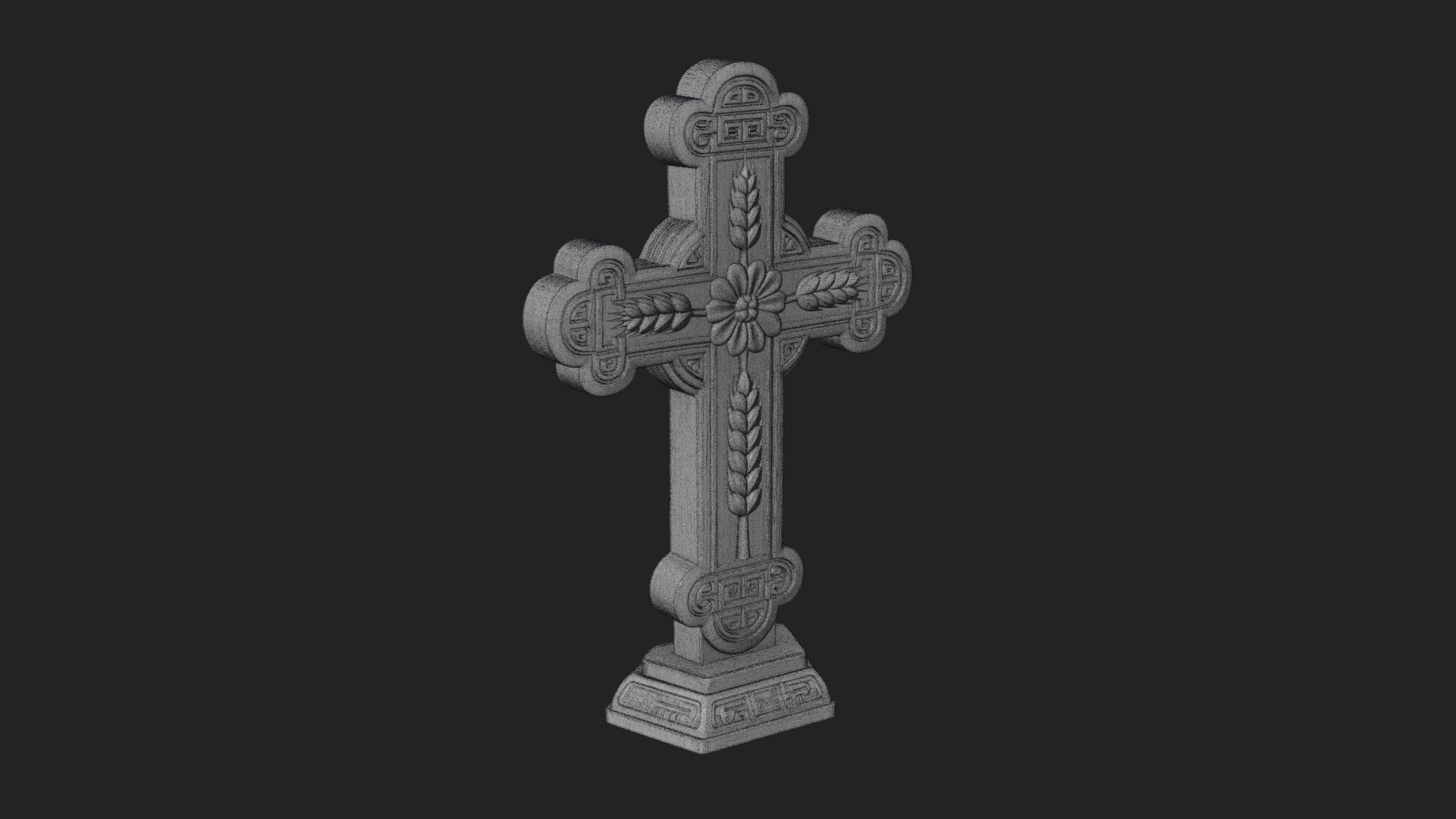 Carved Relief Wall Cross Design 14 3D Print Model 3D Model