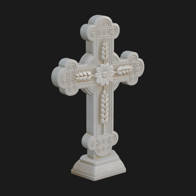Carved Relief Wall Cross Design 14 3D Print Model