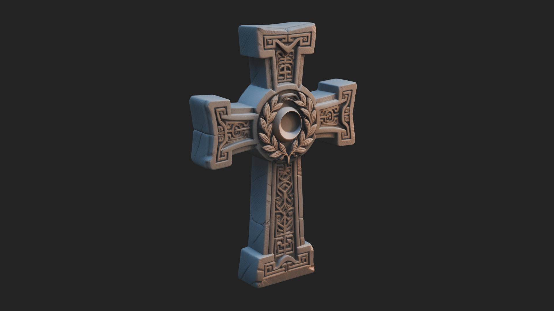 Carved Relief Wall Cross Design 141 3D Print Model 3D Model