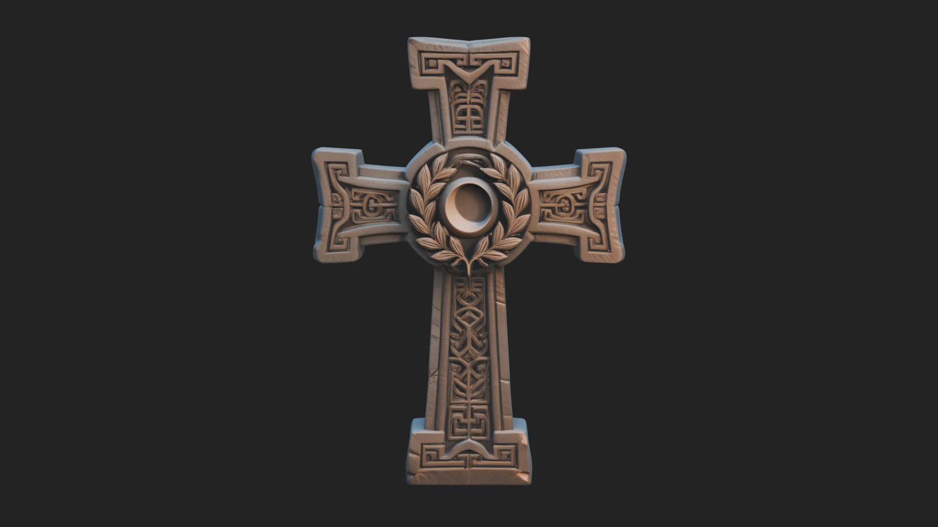 Carved Relief Wall Cross Design 141 3D Print Model 3D Model