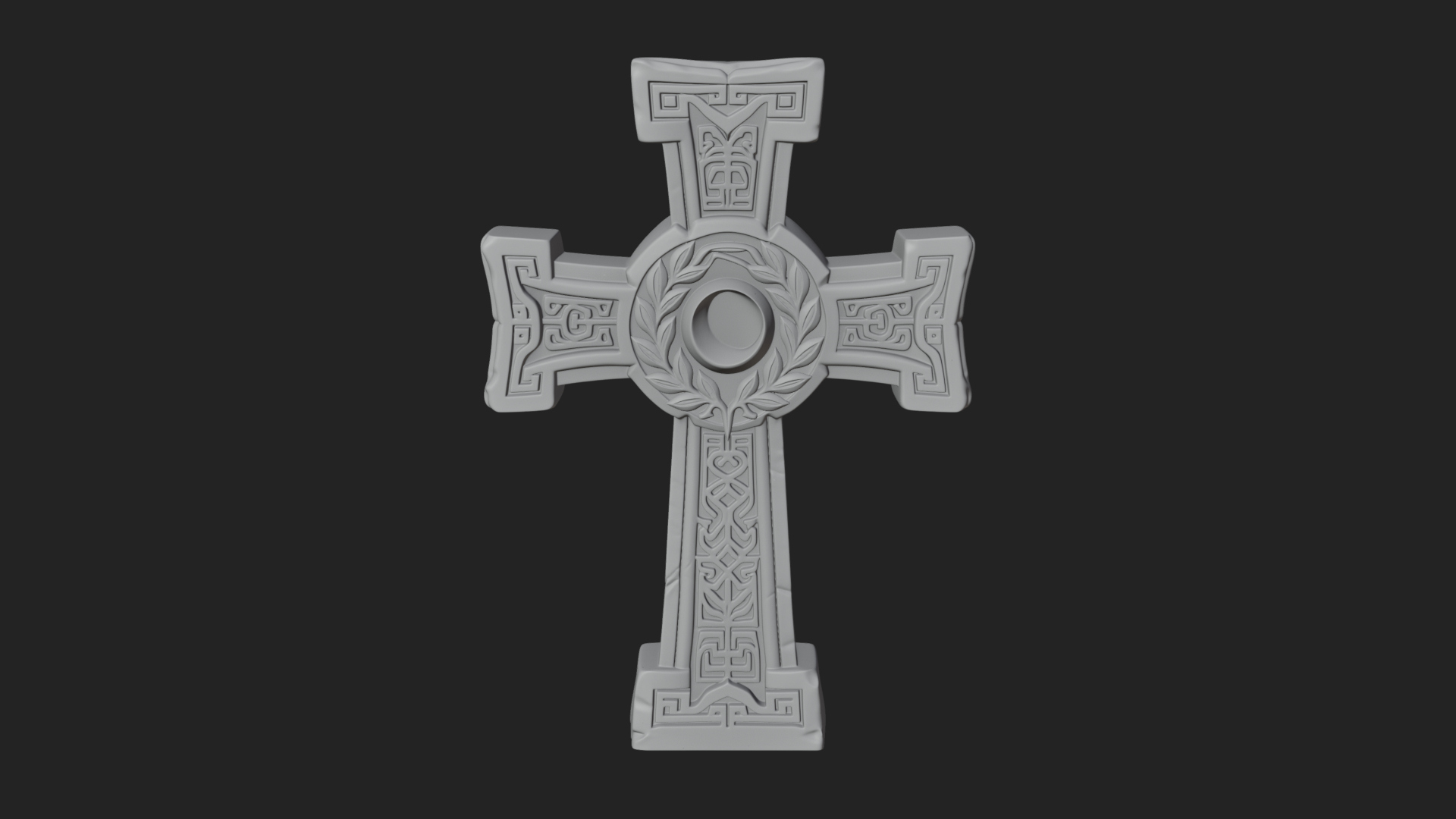 Carved Relief Wall Cross Design 141 3D Print Model 3D Model
