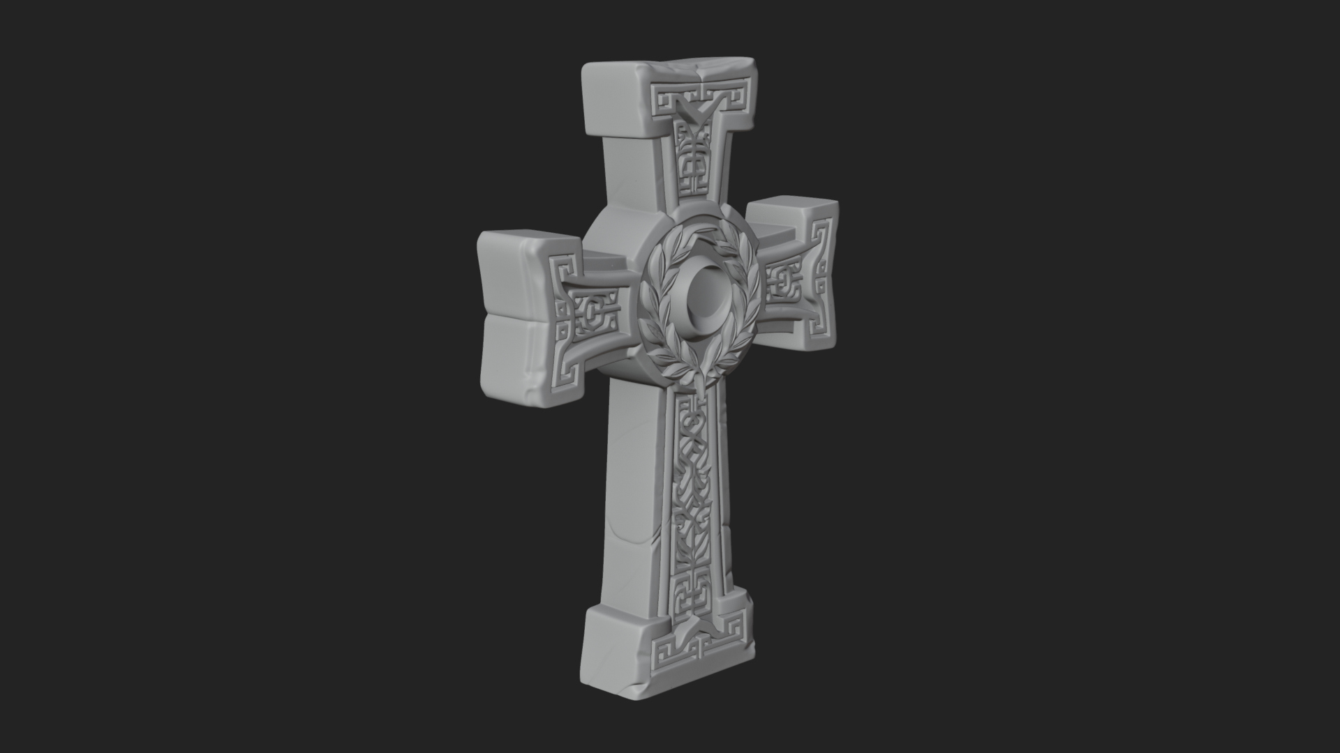 Carved Relief Wall Cross Design 141 3D Print Model 3D Model
