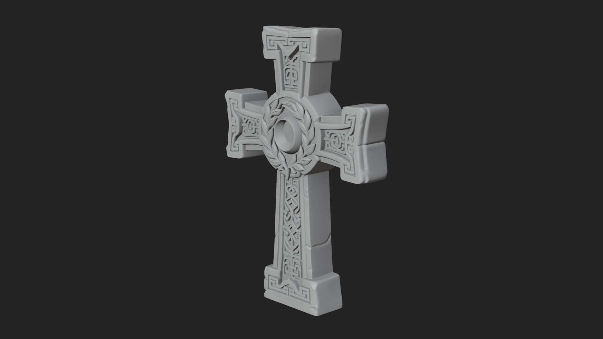 Carved Relief Wall Cross Design 141 3D Print Model 3D Model