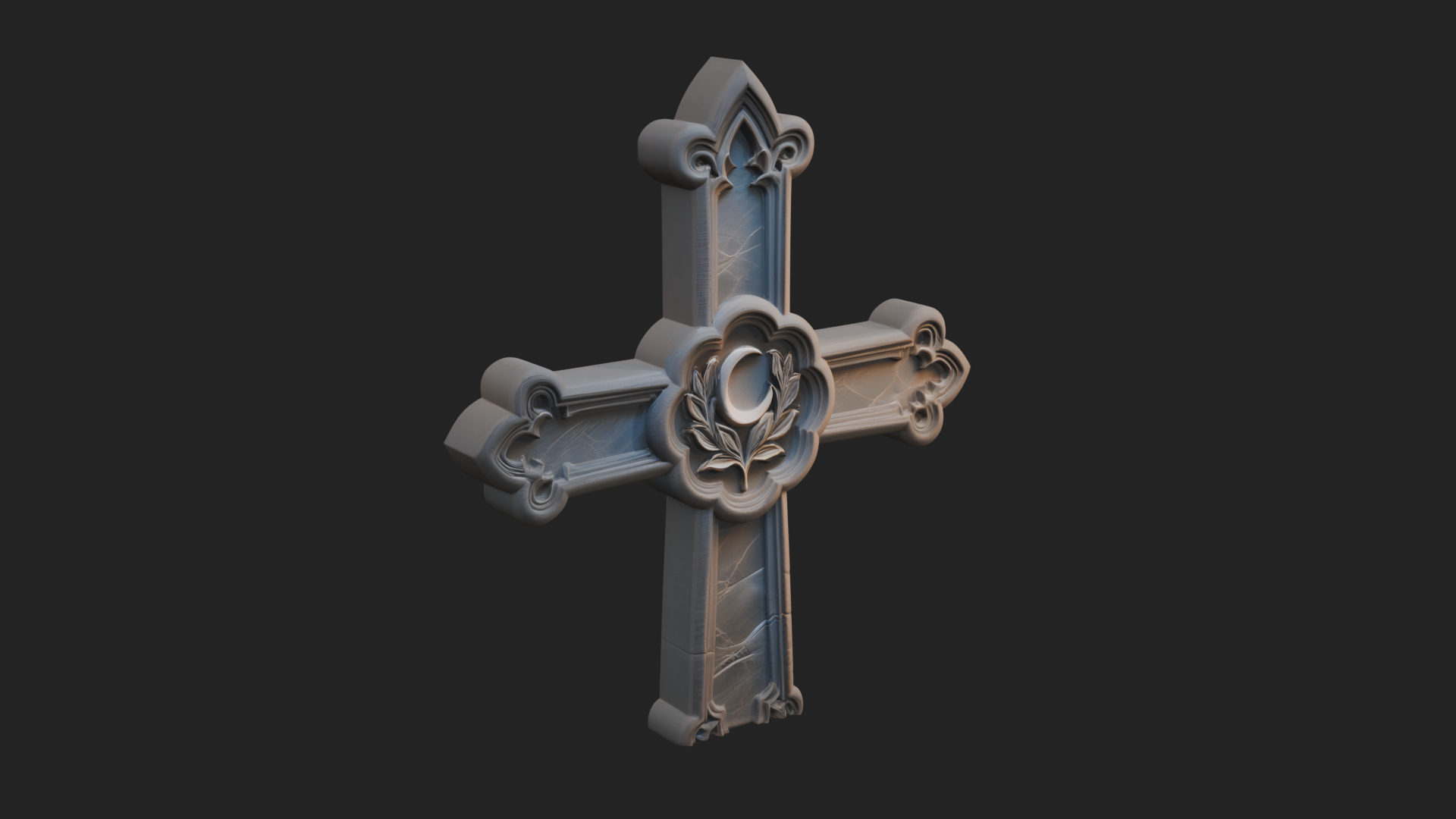 Carved Relief Wall Cross Design 142 3D Print Model 3D Model