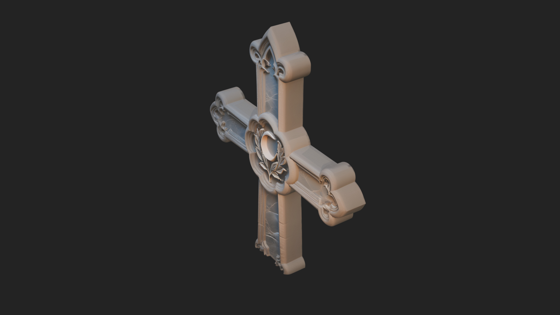 Carved Relief Wall Cross Design 142 3D Print Model 3D Model