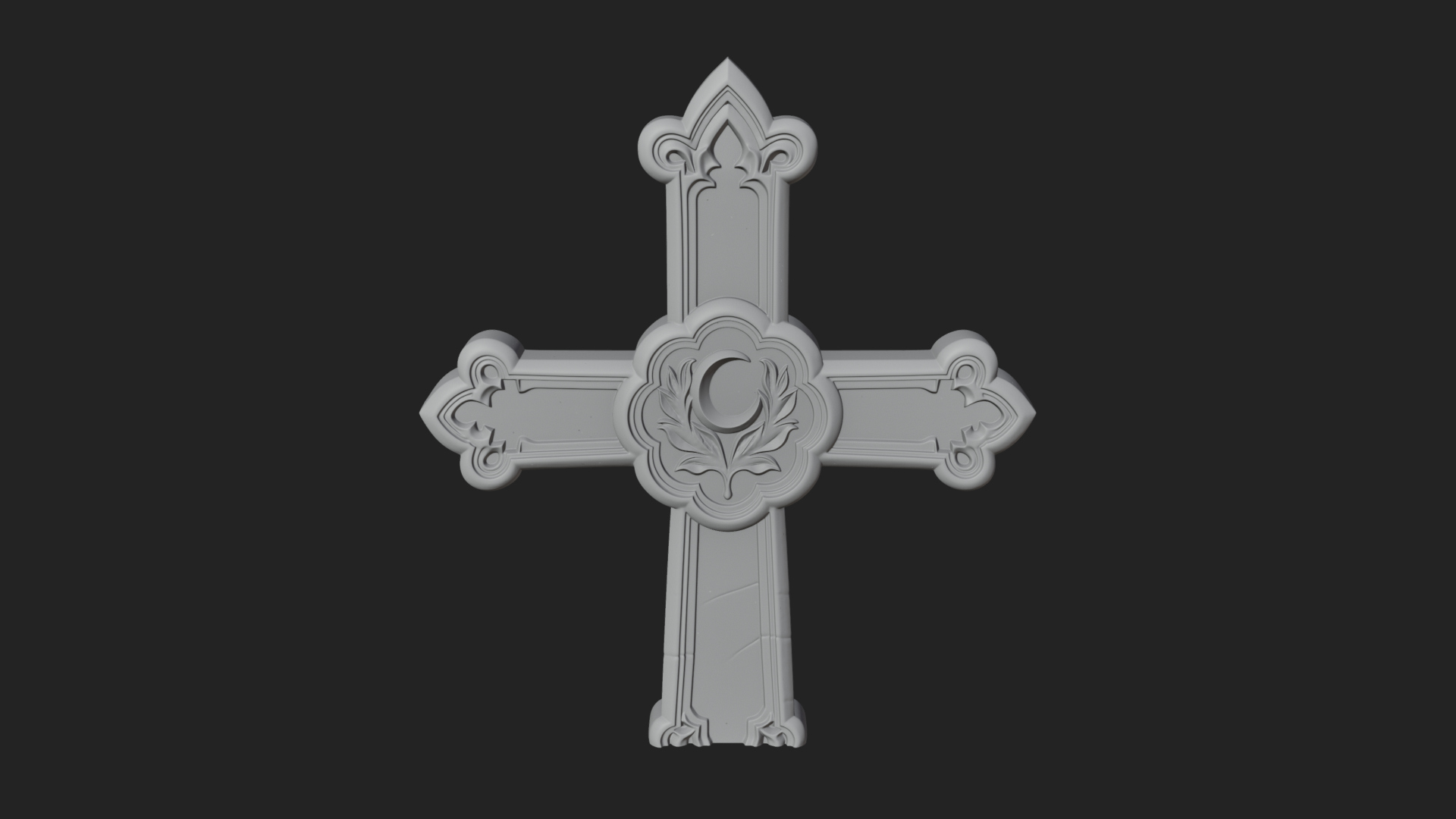 Carved Relief Wall Cross Design 142 3D Print Model 3D Model