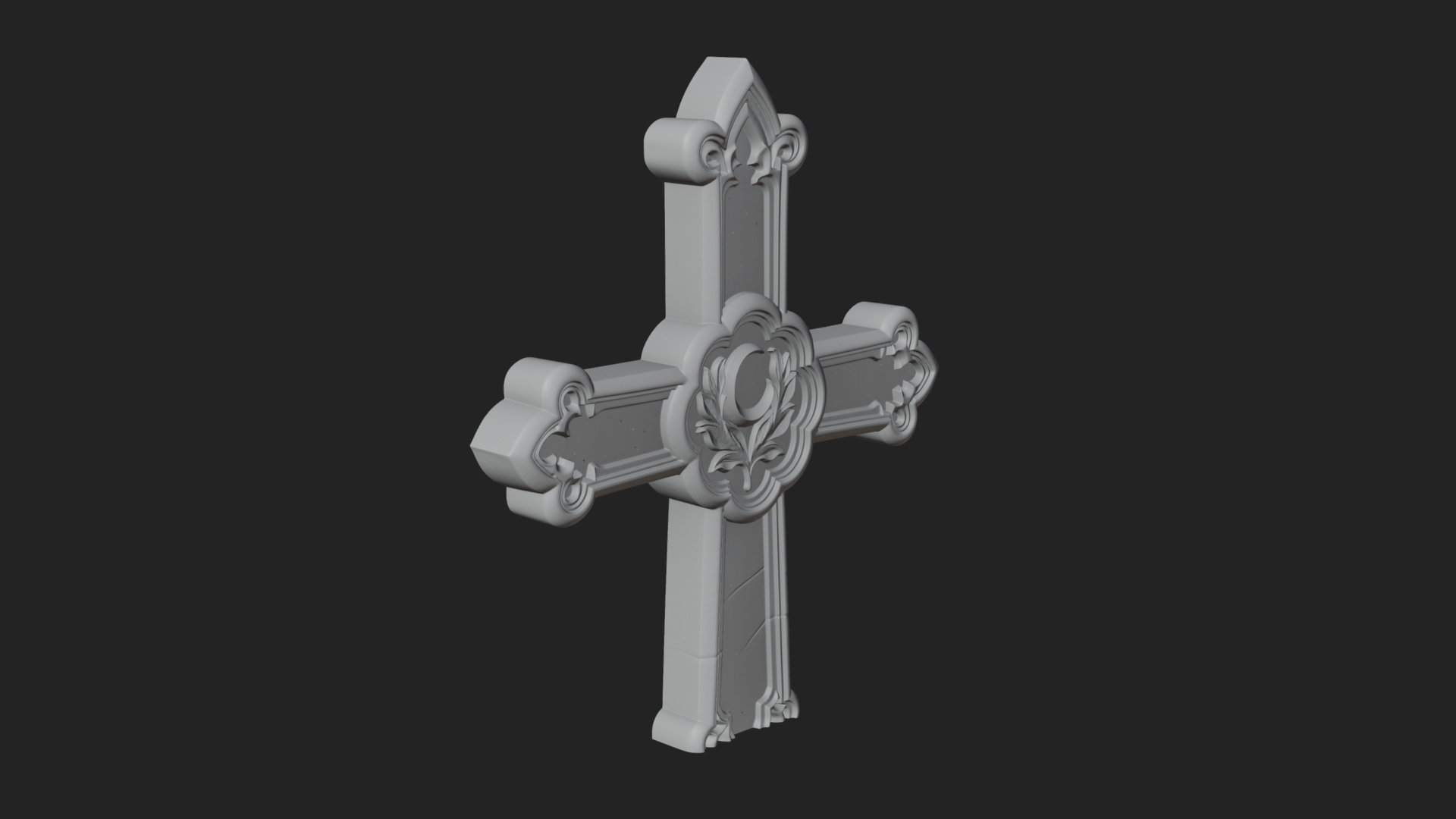 Carved Relief Wall Cross Design 142 3D Print Model 3D Model