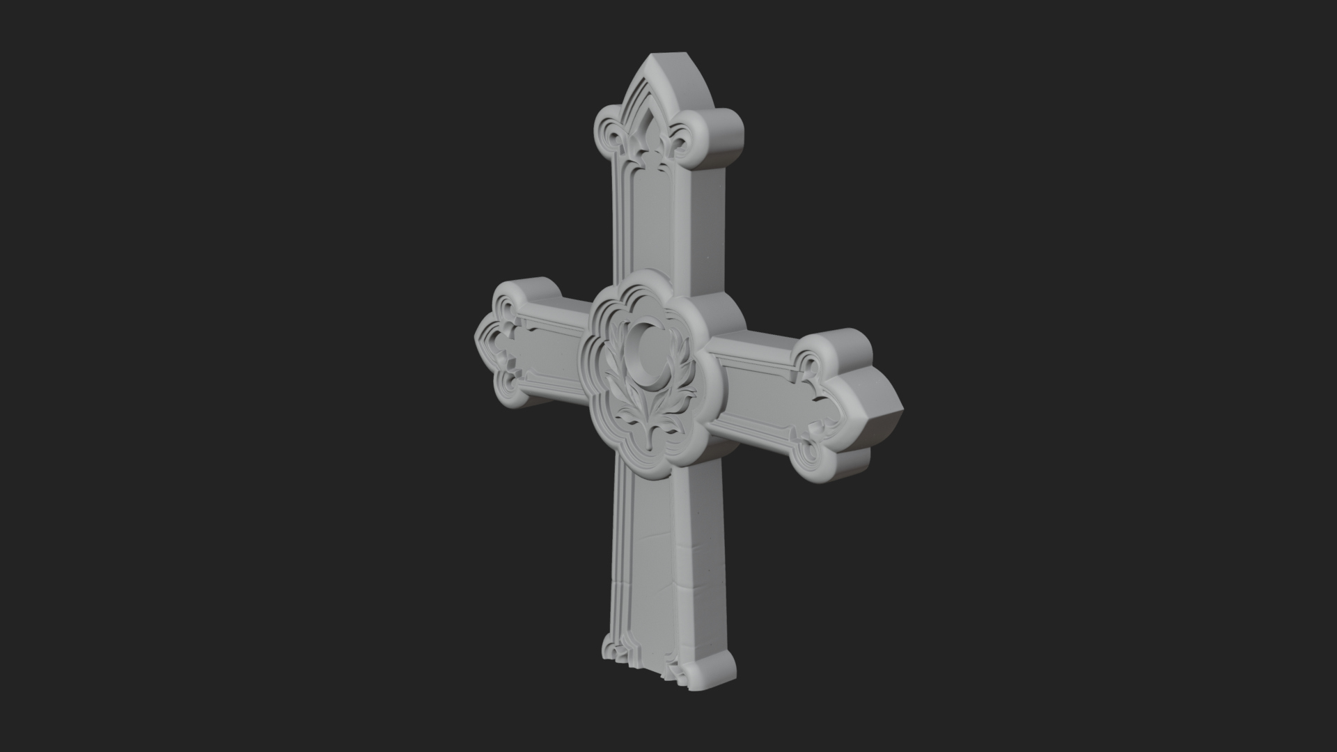 Carved Relief Wall Cross Design 142 3D Print Model 3D Model